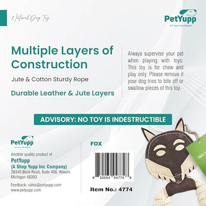 Cotton Rope Ring Dog Chew Toy for Small Dogs & Puppies - Durable Leather Dog Toy for Light Chewers - Natural & Perfect Puppy Toy for Chewing Exercise & Dental Health (Fox) - style: Cotton Rope Ring - Fox