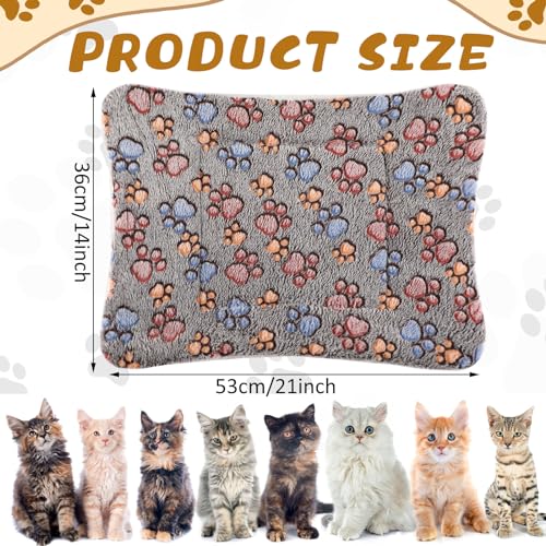 Tuanse 4 Pack Ultra Soft Dog Cat Bed Mat Small Animal Guinea Pig Bed with Cute Print Reversible Fleece Dog Crate Kennel Pad Cozy Washable Thickened Hamster Pet Beds Mat(21 x 14 Inches,Gray) - color: Gray, size: 21 x 14 Inches