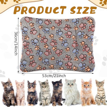 Tuanse 4 Pack Ultra Soft Dog Cat Bed Mat Small Animal Guinea Pig Bed with Cute Print Reversible Fleece Dog Crate Kennel Pad Cozy Washable Thickened Hamster Pet Beds Mat(21 x 14 Inches,Gray) - color: Gray, size: 21 x 14 Inches