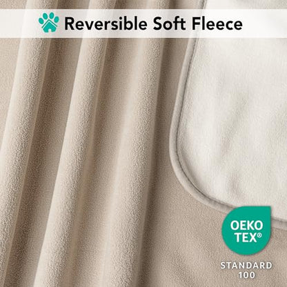 PetAmi Waterproof Pet Blanket Dog Bed Couch Cover for Furniture, Reversible Washable Soft Fleece - color: Taupe/Beige, size: X-Large (60x80)