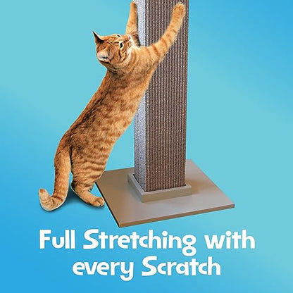 SmartCat Ultimate Scratching Post – Gray, Large 32 Inch Tower - Sisal Fiber, Simple Design - For All Cats - color: Gray