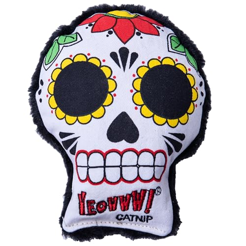 Yeowww! Catnip La CAT-rina Toy for Cats - Día de Los Muertos Design - Made in the USA - Stuffed with Organically Grown Catnip