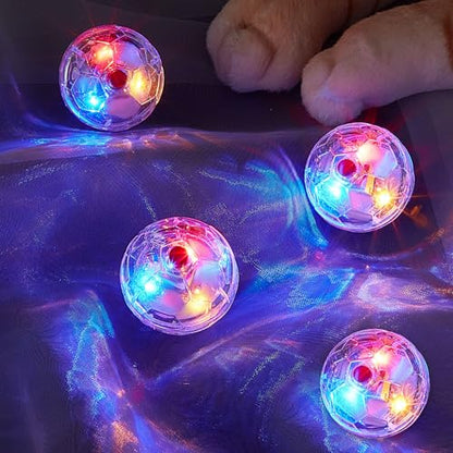 Sratte 2 Pcs Ghost Hunting Cat Ball Activated Cat Toy Motion LED Light Pet Balls Motion Dog Interactive Pet Toys Glowing Mini Running Exercise Supplies for Animals Activity (Clear) - color: Clear
