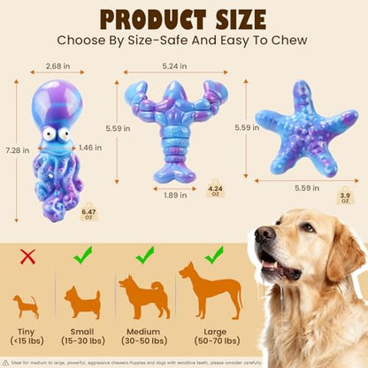 Last for Months, 3 Pack Indestructible Dog Chew Toys for Aggressive Chewers, Real Bacon Flavored Tougher Than Other Nylon Toys, Long Lasting Heavy Duty Durable Dog Bones for Large Dogs 15-70 lbs