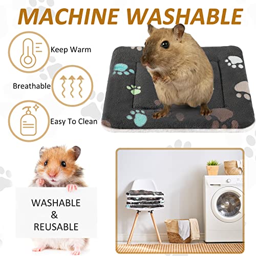 Tuanse 4 Pack Ultra Soft Dog Cat Bed Mat Small Animal Guinea Pig Bed with Cute Print Reversible Fleece Dog Crate Kennel Pad Cozy Washable Thickened Hamster Pet Beds Mat(13 x 10 Inches,Black) - color: Black, size: 13 x 10 Inches