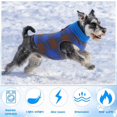 Reginary 10 Pack Large Dog Sweaters Fleece Pet Dog Clothes with Leash Ring Soft Warm Winter Puppy Plaid Shirt(Bright) - size: Large,8.8-12.1 lb, style: Bright
