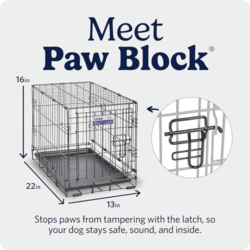 MidWest Homes for Pets 22-Inch iCrate for Extra-Small Breeds, Up to 15 lbs, Single Door Folding Dog Crate with Divider Panel, Leak-Proof Tray & Secure Latch, Portable, Durable & Easy to Assemble - size: 23.0"L x 14.0"W x 16.2"H