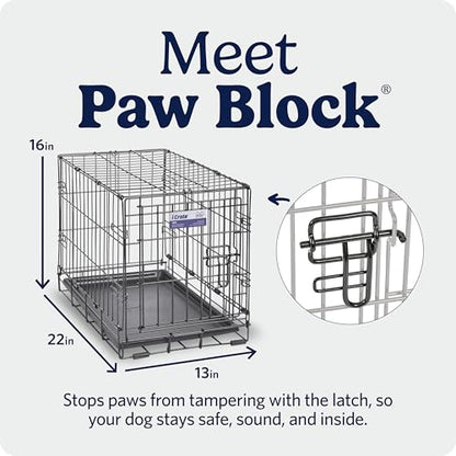 MidWest Homes for Pets 22-Inch iCrate for Extra-Small Breeds, Up to 15 lbs, Single Door Folding Dog Crate with Divider Panel, Leak-Proof Tray & Secure Latch, Portable, Durable & Easy to Assemble - size: 23.0"L x 14.0"W x 16.2"H
