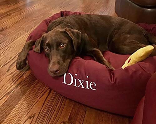 Majestic Pet 40" Round Dog Bed - Personalized Cozy Soft Washable Calming Donut Dog Bed w/ Spine Support - Burgundy (40x29x9) Large - color: Burgundy, size: Large