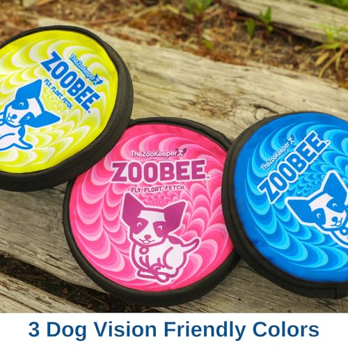 The ZooKeeper ZooBee Flying Disc Dog Toy – Soft & Durable Toss Disc for Indoor & Outdoor Play, Water Fetch & Pool Fun, Floats – Safe on Teeth – Dog Vision Friendly – Lightweight & Easy to Throw, Blue - color: Yellow