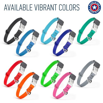 Biothane Waterproof Durable Dog Collar with Herm Sprenger - Quick Release ClicLock Buckle - Fits Medium and Large Dogs - Made in USA (Sky Blue, W 3/4" x L 12"-19") - color: Sky Blue, size: W 3/4" x L 12"-19"