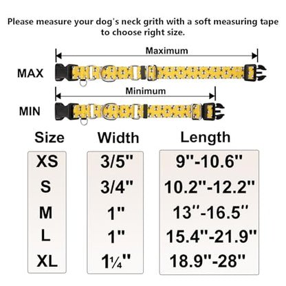 Martingale Dog Collar with Buckle Yellow Bee Dog Collar Adjustable Cute Design Patterns (Bee, Large) - color: Bee, size: Large