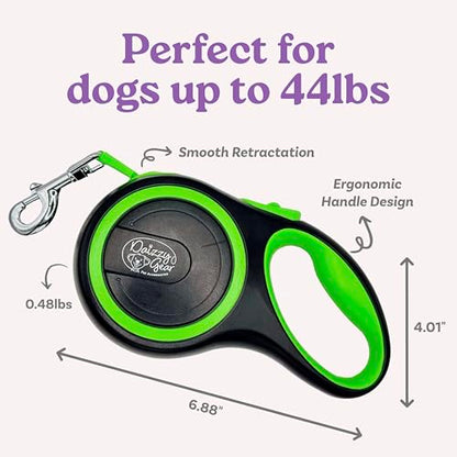 Retractable Dog Leash for Small, Medium & Large Dogs – Heavy-Duty, Tangle-Free, Reflective, 16FT Long, Anti-Slip Soft Handle with One-Hand Brake - 44 LBS /16FT - Small - Green - color: Green