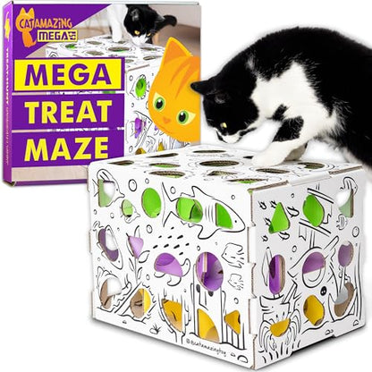 Cat Amazing MEGA – Cat Treat Puzzle Box – Interactive Food Maze – Cat Puzzle Feeder – Treat Box for Indoor Cats – Enrichment Food Toy – Best Cat Toy for Cats!