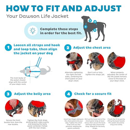 Outward Hound Dawson Swim Red Dog Life Jacket, XL - color: Red, size: X-Large (Chest Girth: 33"-44")
