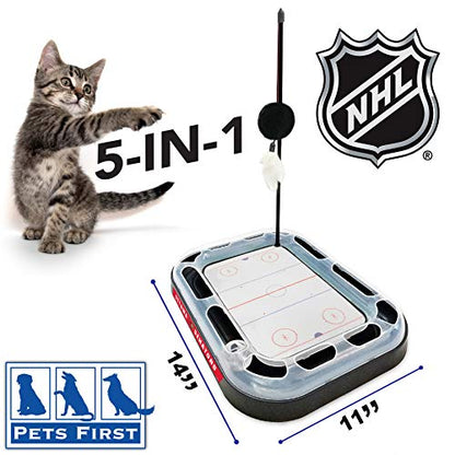 Pets First NHL Ottawa Senators Hockey Field Cat Scratching Toy - 5-in-1 Interactive Scratcher With Ball Bell in Tracks - color: Ottawa Senators