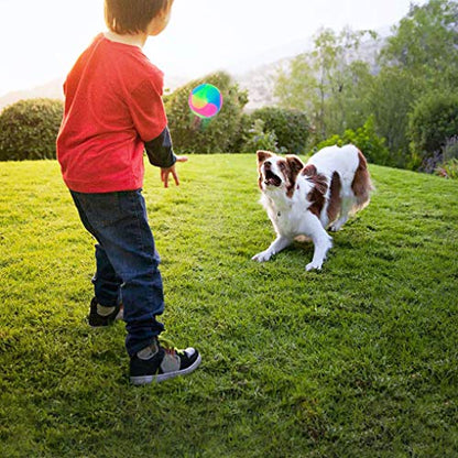 4 pcs Large Light Up Dog Balls Flashing Elastic Ball Glow in The Dark Interactive Pet Toys for for Golden Retriever,Labrador,Large Dogs - color: 4 pcs Large smooth balls