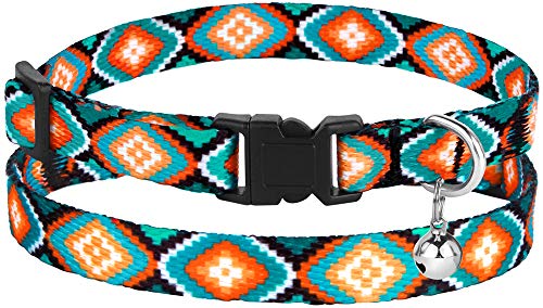CollarDirect Cat Collar Breakaway with Removable Bell Set of 2 PCS - color: Ethnic + Tribal