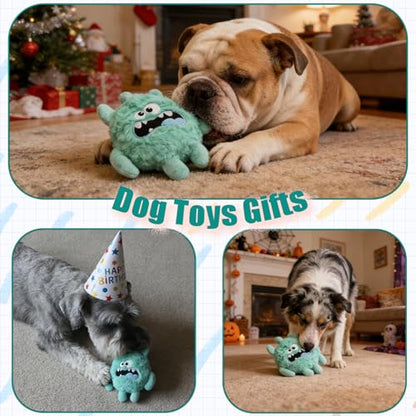 Plush Squeaky Dog Toy, Crinkle Stuffed Dog Toy Keep Them Busy Tug of War Birthday Dog Chew Toy for Small Medium Large Dogs (Light Green) - color: Light Green