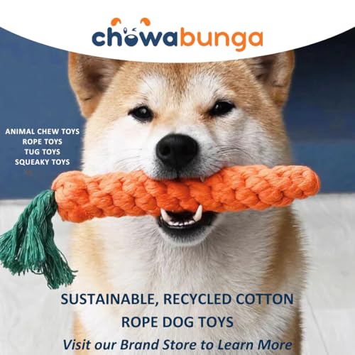 Tug of War Dog Toy 12 Inch Eco Cotton Interactive Dog Rope Toy with Grip Handle & Rope Tug Ball with Natural, Non-Toxic Dyes Tug Toy for Medium & Small Dogs - color: Sky Cloud