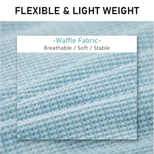 KYEESE Waffle Dog Shirt, Blue, L-Chest(18), Soft Stretchy, Lightweight, Breathable, Sleeveless, Plaid Patchwork, Small Breeds, Round Neck - color: 2#Blue, size: Large (12-18lbs)