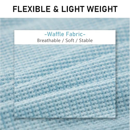 KYEESE Waffle Dog Shirt, Blue, L-Chest(18), Soft Stretchy, Lightweight, Breathable, Sleeveless, Plaid Patchwork, Small Breeds, Round Neck - color: 2#Blue, size: Large (12-18lbs)