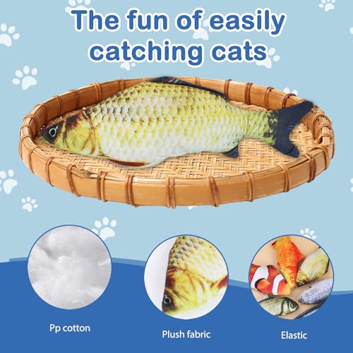 Cat Toys Cat Toy Interactive Fish for Indoor Cats & Kittens, 6 Pack Plush Fishs for Chewing, Soft Fish Play for Cats, No Catnip, Non-Irritating Pet Gift