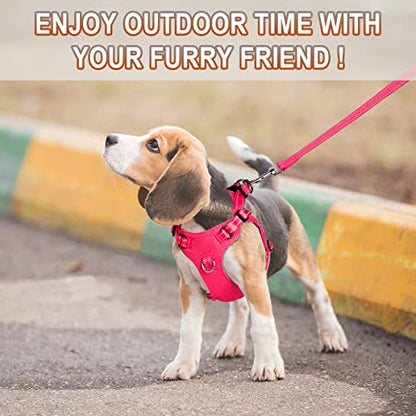 Dog Harness Step in Dog Vest Harness, Reflective Adjustable Puppy No Pull Harness Breathable Soft for Small and Medium Dogs Cats, Pink, XS - color: Pink, size: X-Small
