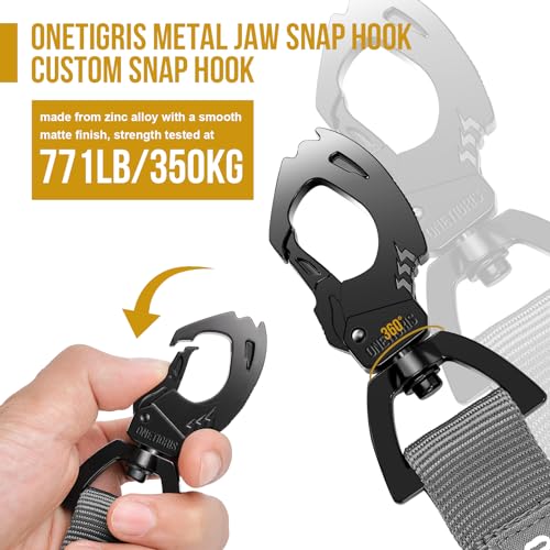 OneTigris Tactical Dog Training Leash Bungee Leash with 2 Control Handle Quick Release Nylon Leads Rope(Grey) - color: Grey