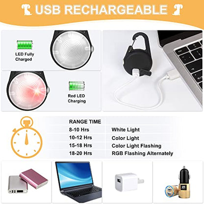 Dog Collar Light, 4 Modes Dog Lights for Night Walking, Rechargeable LED Pet Collar Light for Nighttime Clip on, IP68 Waterproof Pet Walking Accessories-2 Pack(Black) - color: Black