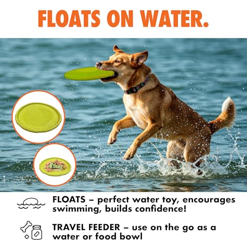 Max Fusion with Nike Grind, Arlee Frisbee Dog Toy, Chew Toy for Play, Fetch, Tug, L - color: Yellow Frisbee, size: Large