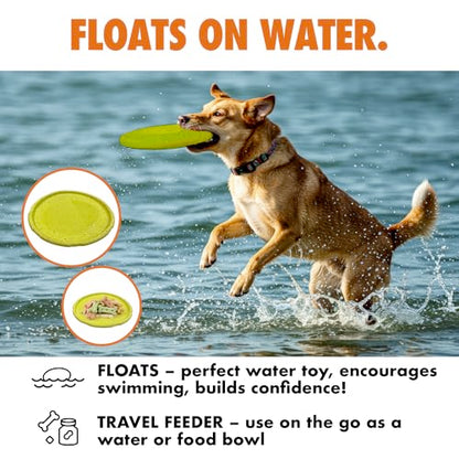 Max Fusion with Nike Grind, Arlee Frisbee Dog Toy, Chew Toy for Play, Fetch, Tug, L - color: Yellow Frisbee, size: Large