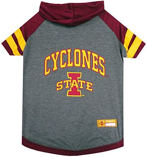 Pets First NCAA Iowa State Cyclones Hoodie for Dogs & Cats, Medium. | Collegiate Licensed Dog Hoody Tee Shirt | Sports Hoody T-Shirt for Pets | College Sporty Dog Hoodie Shirt - color: Iowa State Cyclones, size: Medium