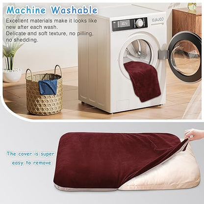 Super Soft Extra Large Dog Bed, 47 Inches Jumbo Orthopedic Foam Pet Beds with Anti Slip Bottom, Dog Sleeping Mattress with Removable and Washable Cover, Burgundy XL,47'' X 39'' X 3.7'' - color: Burgundy, size: 47.0"L x 39.0"W x 5.0"Th
