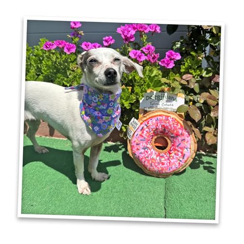 Doggijuana Doggi Duo Refillable Juananip Toy Bundle | Pink Donut & Juananip | Funny Dog Toy Plush with Catnip and Refill | Interactive Chew for Play - style: Pink Donut & Juananip