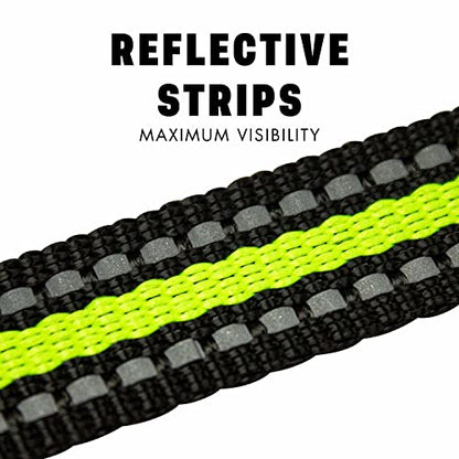 Downtown Pet Supply - Long Dog Leash - Dog Training Leash - Recall & Obedience Dog Training Tools - Nylon - 50 ft - Reflective Black Dog Leash - size: 50 Foot