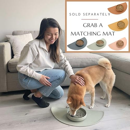 Should We Go? Slow Feeder for Dogs & Puppies, The Slowdown Bowl Silicone Slow Eating, Modern Lick Mat Design, Reduces Gulping, Fits 2 Cups, 7.5” Across x 1.5” Tall, Mealtime Challenge, Medium-Sage - color: Sage - Sunset Design, size: Medium (7.5” Across x