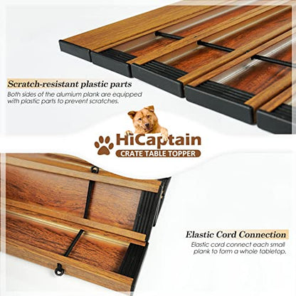 Pet Crate Table Topper – Foldable Wire Dog Kennel Topper Custom Pet Crate Table (L, for 42 inch Crate)