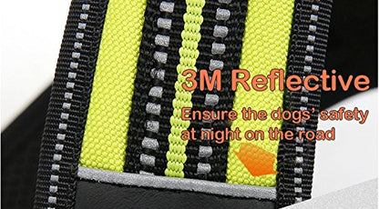 SGODA No Pull Dog Harness with Handle, Reflective, X-Large, Green - color: Green, size: X-Large Chest 32-42"