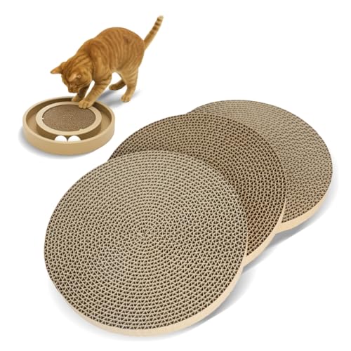 Best Pet Supplies Catify Cat Scratcher, Fun Interactive Scratchers, Posts, Poles, Claw Safe, Furniture Saver Indoor Play Support Natural Cat Behaviors Heavy Duty - 3 Pack Round, 10 x 10 - color: Round(3 Pack)