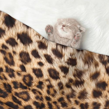 Leopard Print Dog Blankets for Small Dogs, Puppy Blanket Cute Pet Blanket for Dog, Puppy, Cat, Kitten Medium - size: Medium