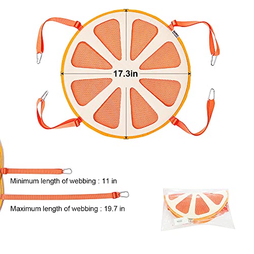 Orange Shape Design Pet Hammock, Hanging Adjustable Small Pet Hammock for Puppy, Cat, Rats, Ferret, Bunny, Hammock Bed with 4 Metal Hooks Suitable for Cage/Chair/Car/Outdoor