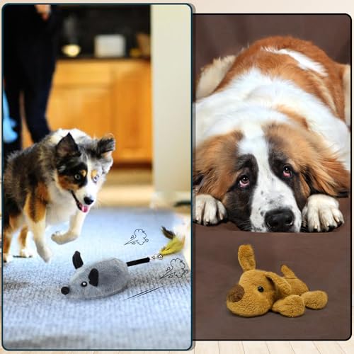 BABORUI Interactive Dog Toys Mouse, Automatic&APP Control Escaping Mice Squeaky Dog Toy with Lights & Auto-Turn, Rechargeable Moving Dog Toys for Small/Medium/Large Dogs & Cats(Grey) - color: APP Control