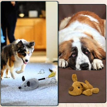BABORUI Interactive Dog Toys Mouse, Automatic&APP Control Escaping Mice Squeaky Dog Toy with Lights & Auto-Turn, Rechargeable Moving Dog Toys for Small/Medium/Large Dogs & Cats(Grey) - color: APP Control