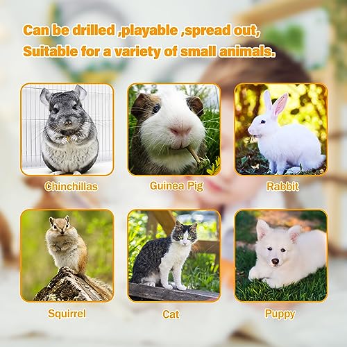 BWOGUE Bunny Tunnel Bed, 2-in-1 Collapsible Tunnel Tubes Toys with Removable Mat Hideout for Cats Kittens Rabbits Guinea Pigs Kitty - color: YellowPlaid