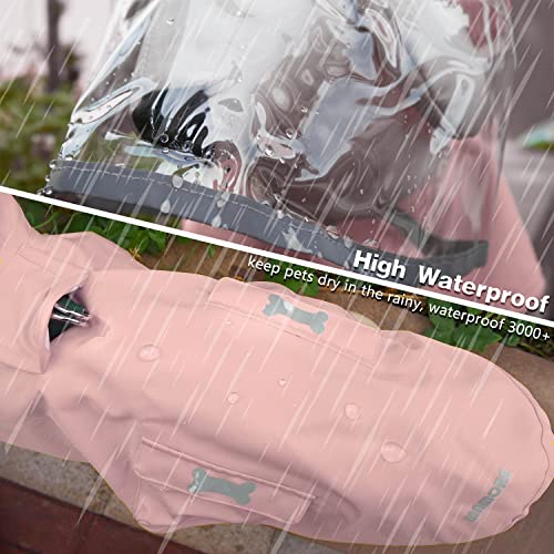 Dog Raincoat,Waterproof Rain Poncho with Hoodie, High Reflective Adjustable Pet Rain Jacket with Leash Hole for Small Medium and Large Dogs (Pink, X-Small) - color: Pink, size: X-Small: 4-9lbs
