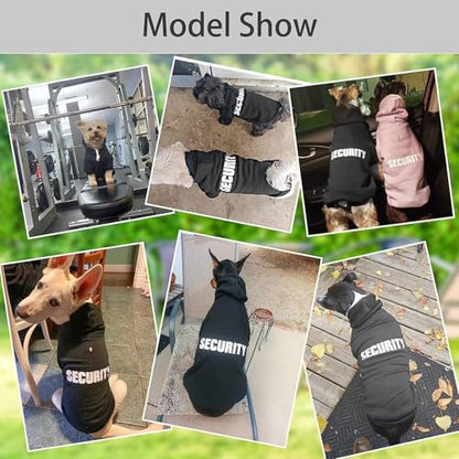 BINGPET Security Dog Hoodies Puppy Sweater Cold Weather Dog Coats Soft Brushed Fleece Pet Clothes Hooded Sweatshirt for Dog Cat - color: #1 Black(Security), size: Small (All Breed Sizes)