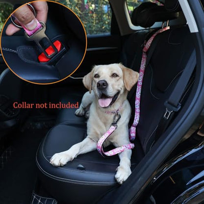 Hands Free Dog Leash, No Pull Bungee Dog Running Waist Leash, with Car Seat Belt, Reflective Stripes, Heavy Duty for Medium and Large Dogs. (Daisy Pink, Large) - color: Daisy Pink