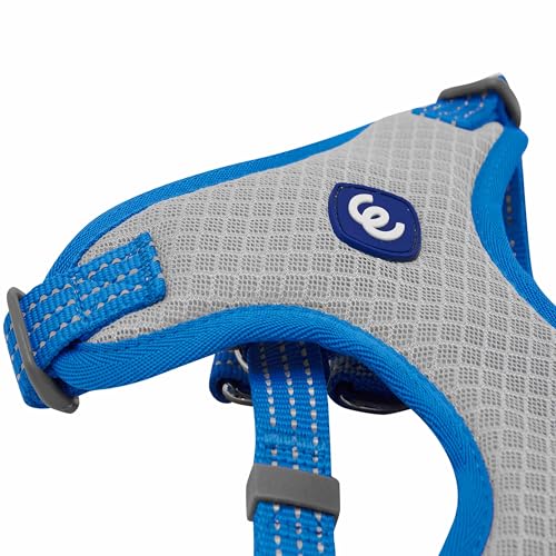 Blueberry Pet Essentials Back to Basics Reflective Dog Harness Vest, French Blue, Medium, Adjustable Harnesses for Dogs - color: French Blue, size: Medium (Pack of 1)