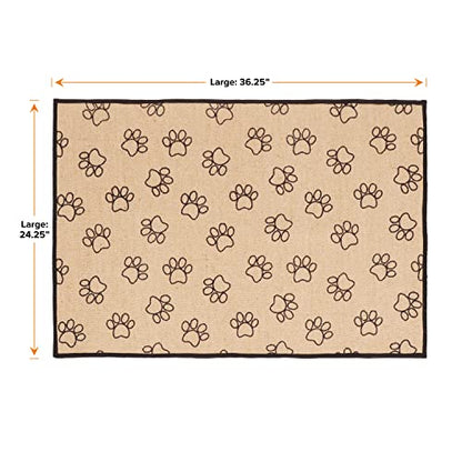 Neater Pets Jute Litter Trapping Mat, Eco-Friendly Plant-Based Material Catches Mess from Kitty Litter Box to Protect Floors, Soft on Cats Paws, Anti-Skid Backing, Easy to Clean, Paw Print, 24" x 36" - color: Paw Print